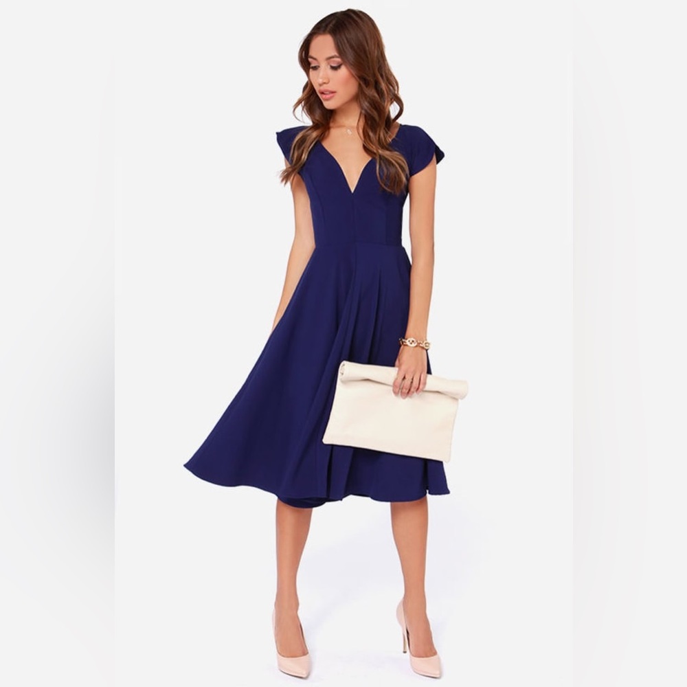 Darling blue midi dress. Great for weddings